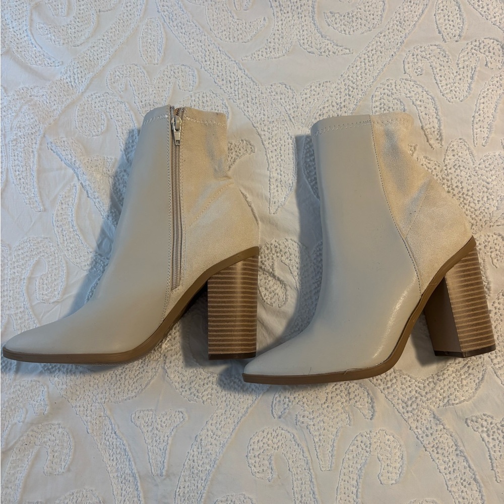 Lulu's Chic Cream Heeled Boots